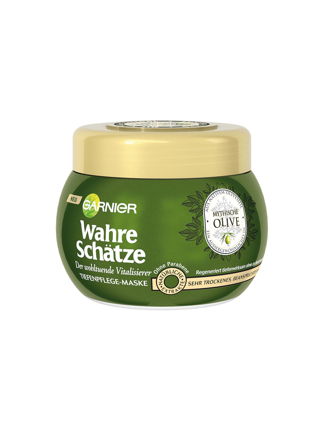 Vitalisierer-Maske-Wahre-Schaetze-Mythische-Olive-300ml-Vorderseite-Garnier-Deutschland-gr